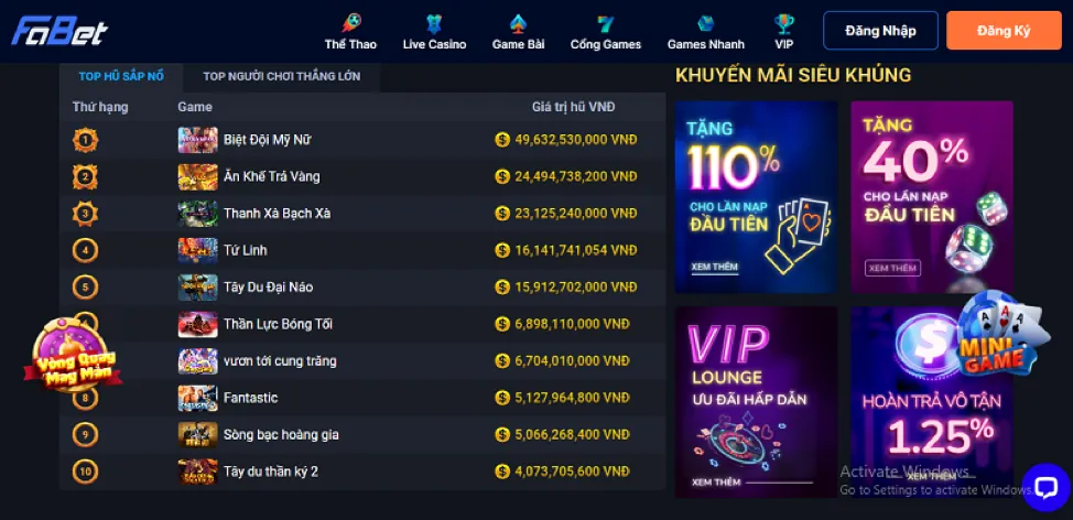 Đa dạng trò chơi cá cược tại g888 app